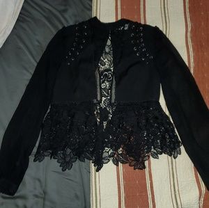 Black blouse top